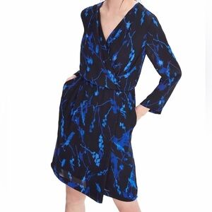 Banana Republic long-sleeve watercolor print wrap dress